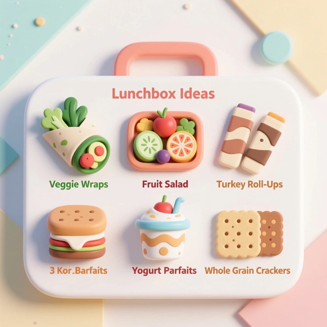 Healthy Lunchbox Ideas for Kids with five nutritious meal combinations and portions