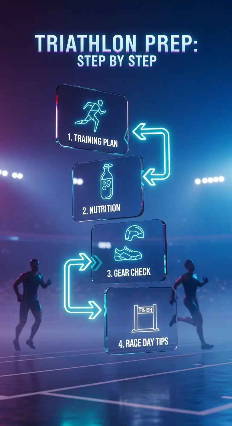 Step By Step Infographic Showing Triathlon Preparation Training Plan