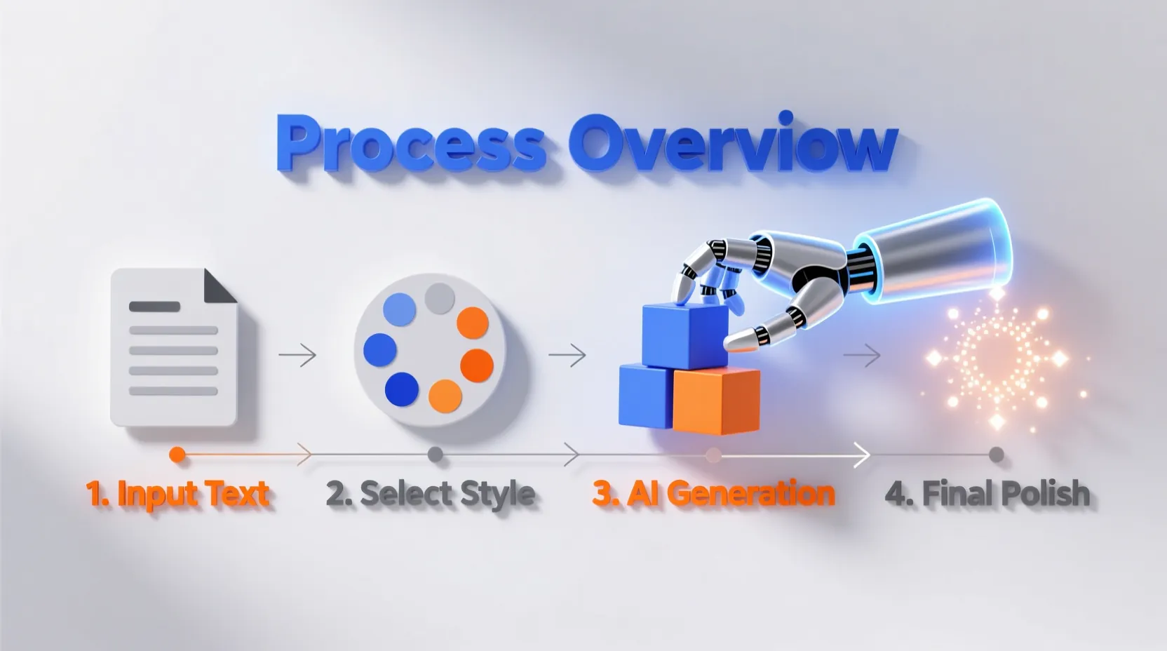 4-step workflow diagram for ai infographic design for beginners