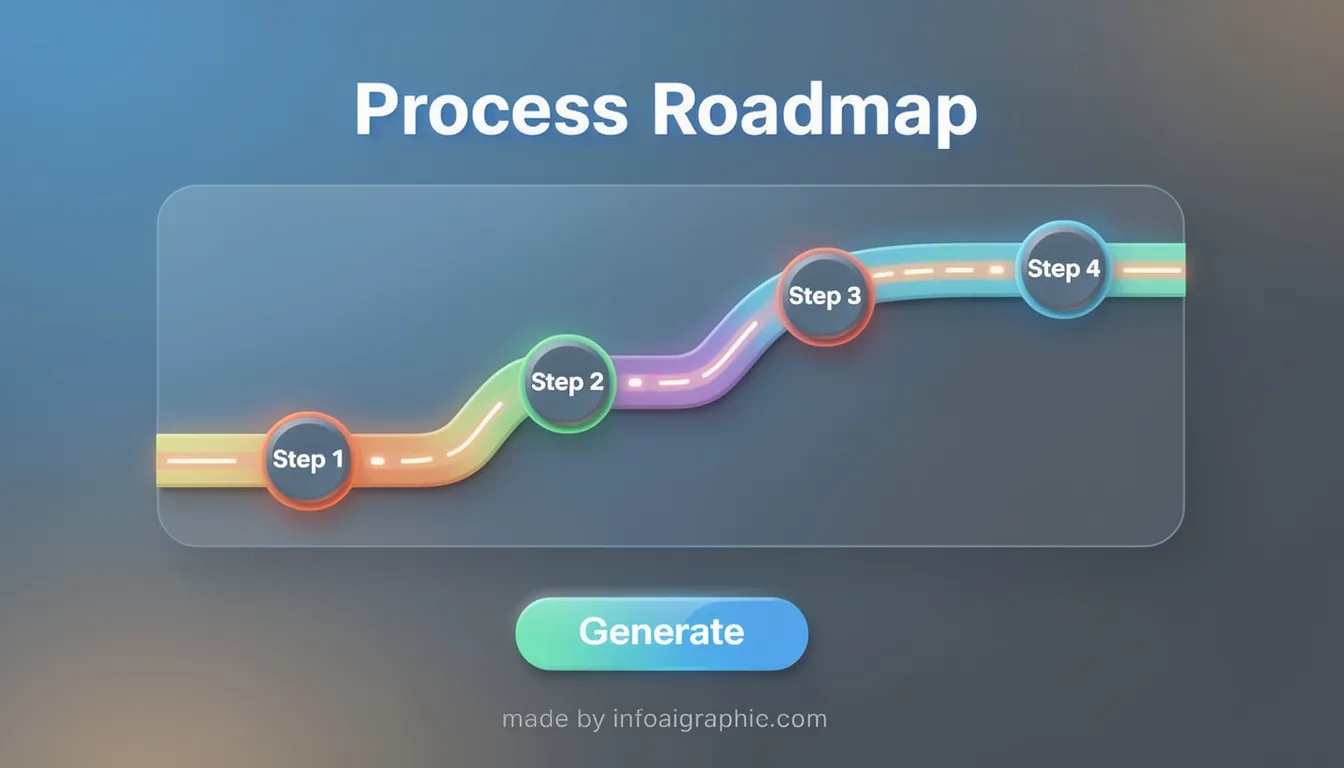 Close up of an ai infographic generator interface showing a roadmap design