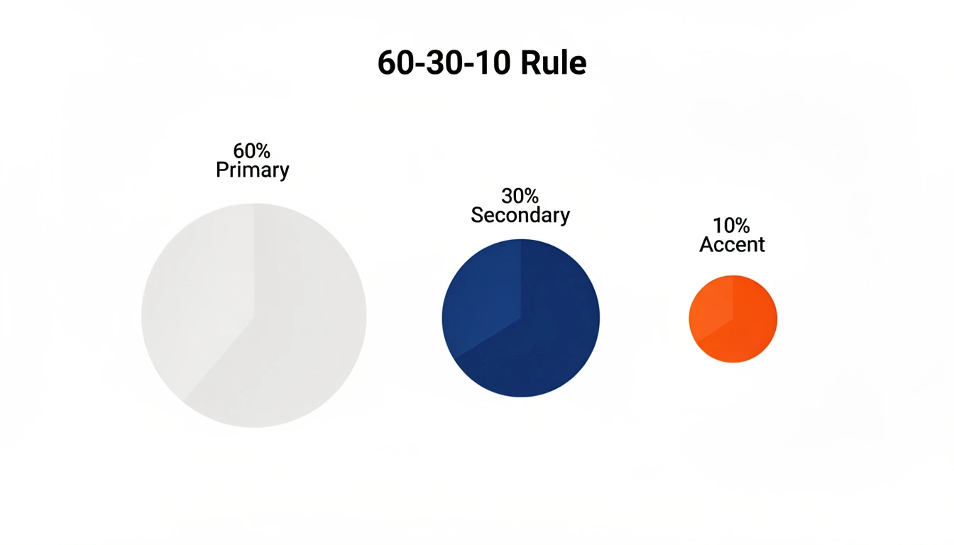 The 60-30-10 rule diagram for infographic color balance
