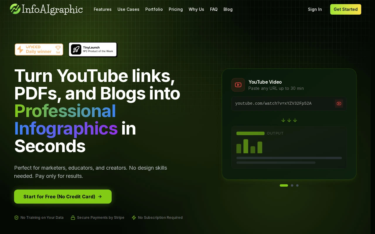 infoAIgraphic homepage screenshot