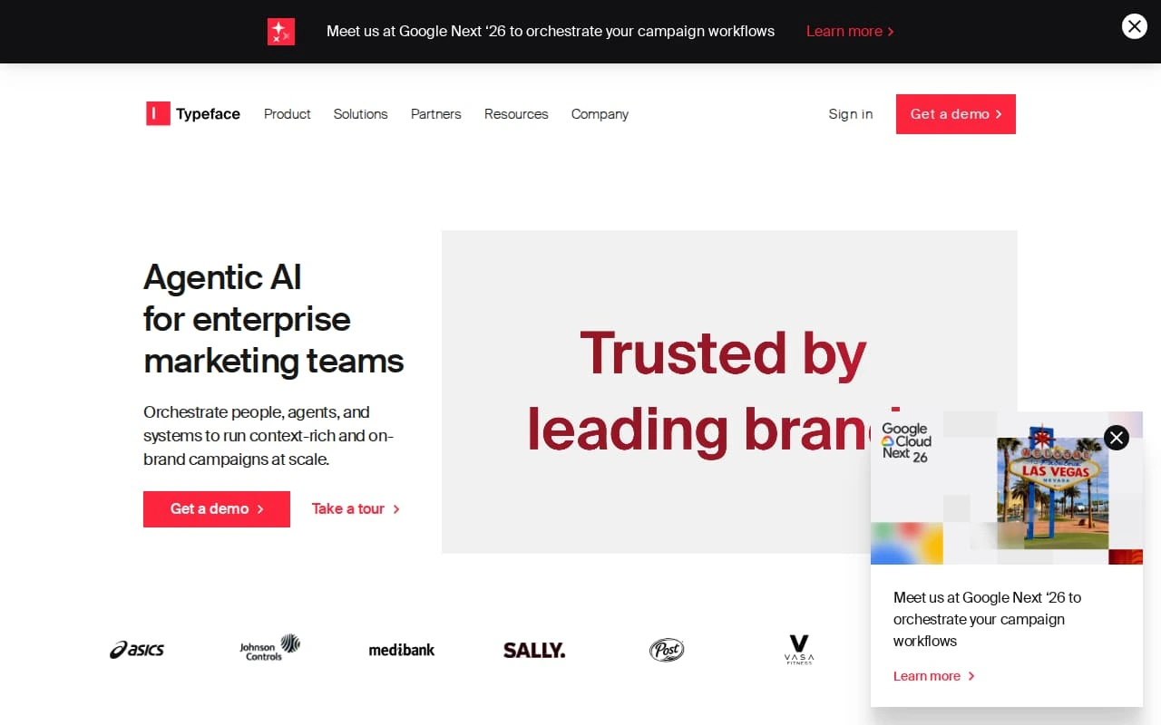 Typeface AI homepage screenshot