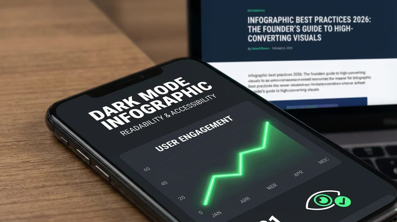 Dark mode infographic design showing high contrast and accessibility