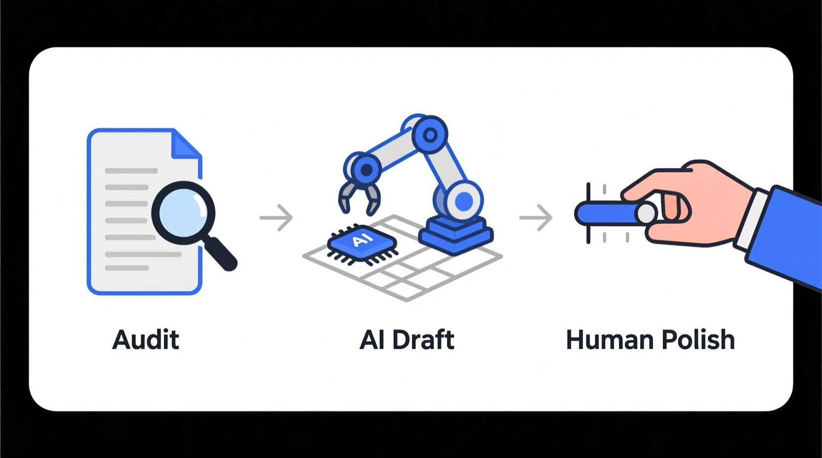 Step-by-step infographic creation workflow diagram using AI