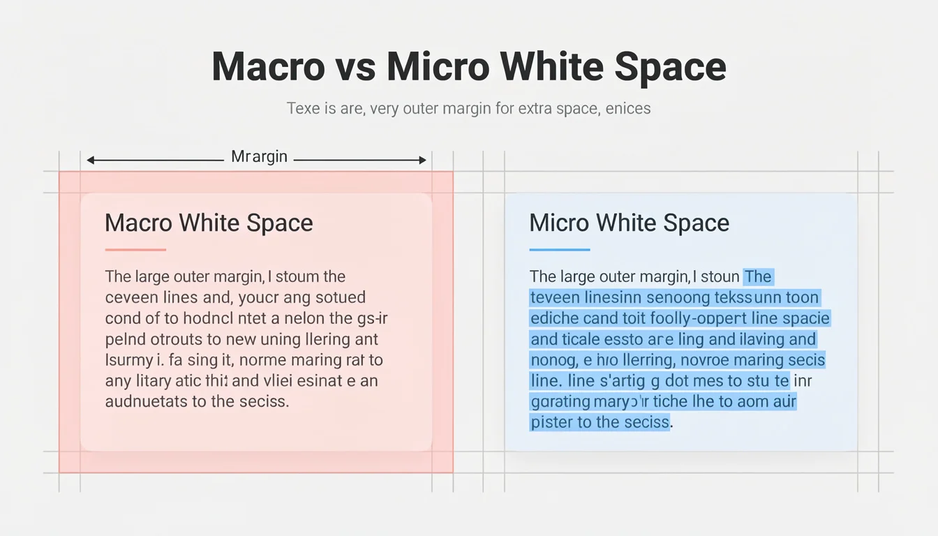 Visual guide to macro and micro white space in infographic design
