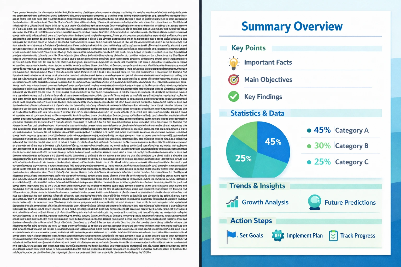 Comparison of a dense text document versus a clear, accessible mental health infographic